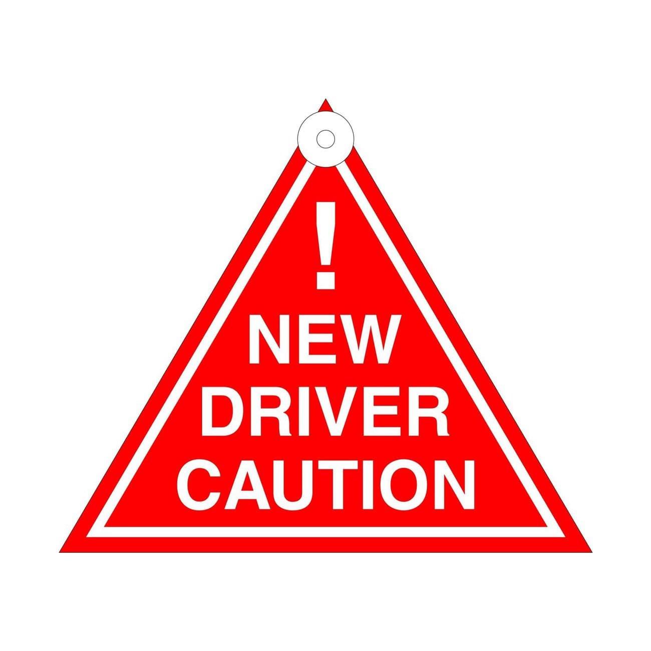 New Driver Caution Hanging Triangle Car Window Sign With Sucker