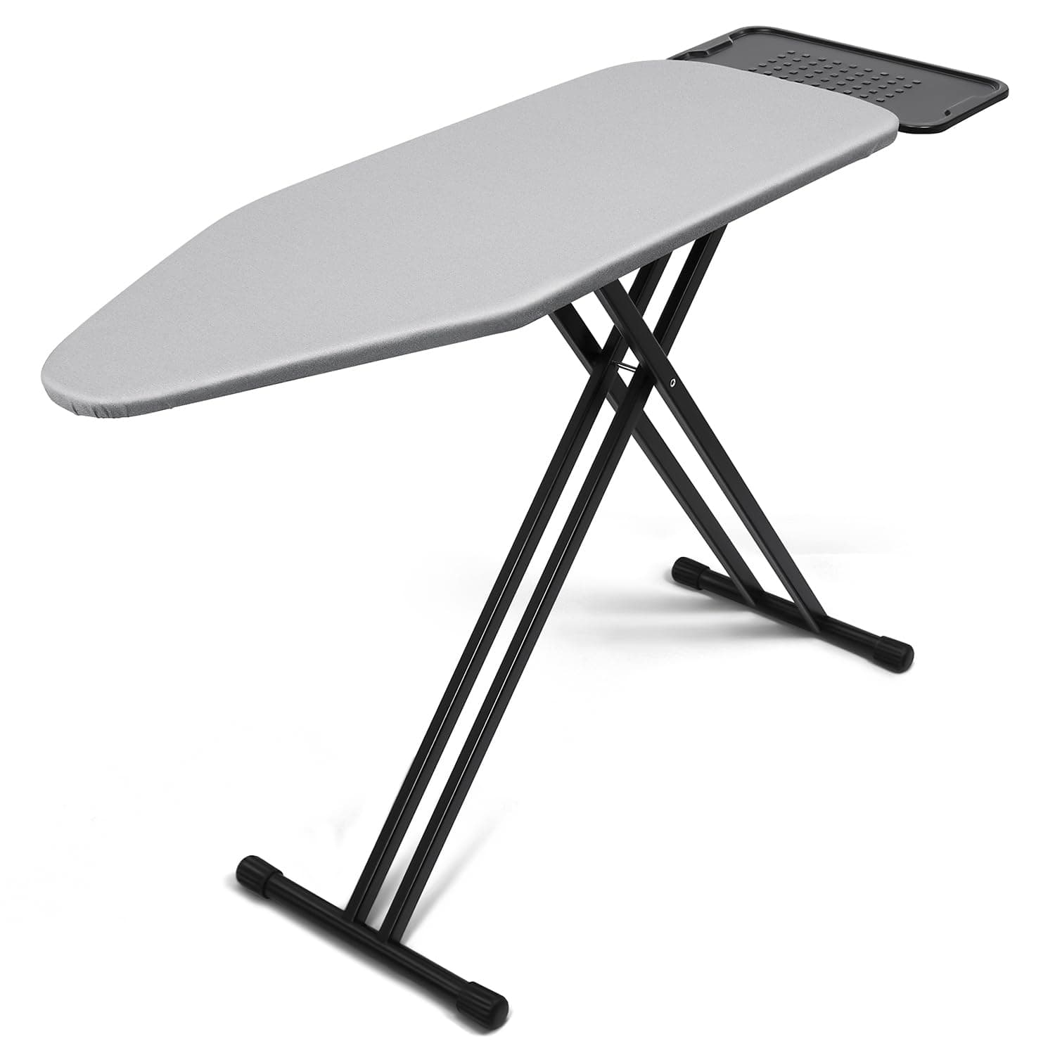 Ironing Board Extra Large with Big Steam Iron Rest, 15 MM Heat-resistant Metallic Cover and Double layers Padding, Adjustable Height, Heavy Sturdy and Foldable Legs, Grey, 122 x 43cm