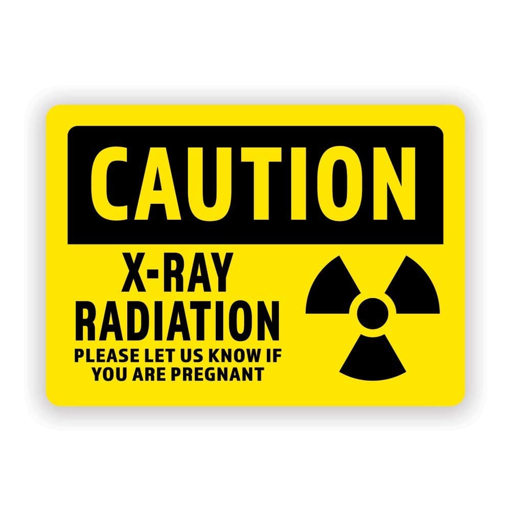 2-Pack Caution X-Ray Vinyl Decal Sticker | 7-Inch by 5-Inch | Premium Quality Vinyl Decal | Laminated with UV Protective Laminate | PD2726.