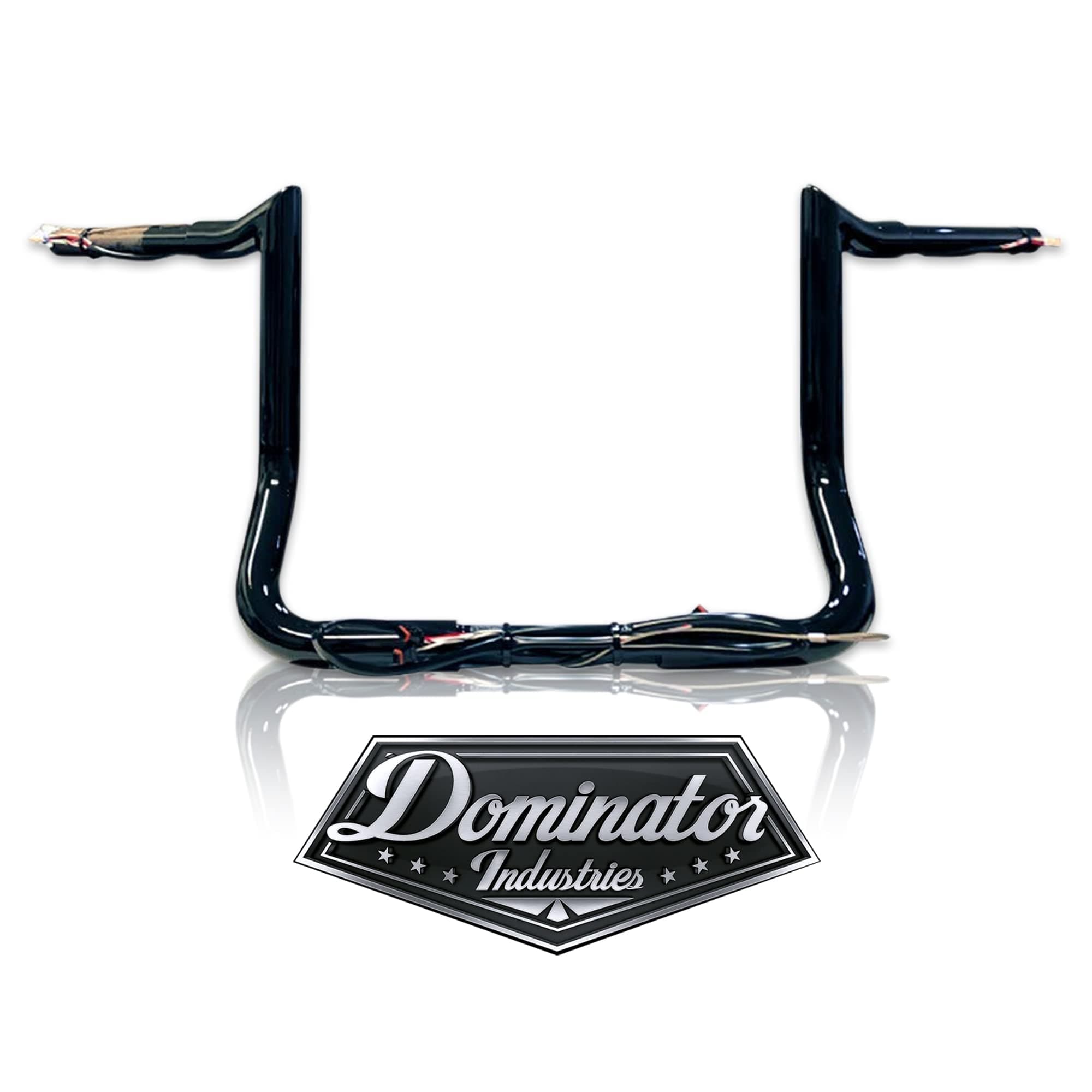 Dominator Industries 1 1/4" PRE-WIRED 10" Meathook Monkey Bar Ape Hanger Handlebar Compatible With 2014-2021 Harley-Davidson Bagger Touring Electra & Street Glide (Black) Heated Grip Option