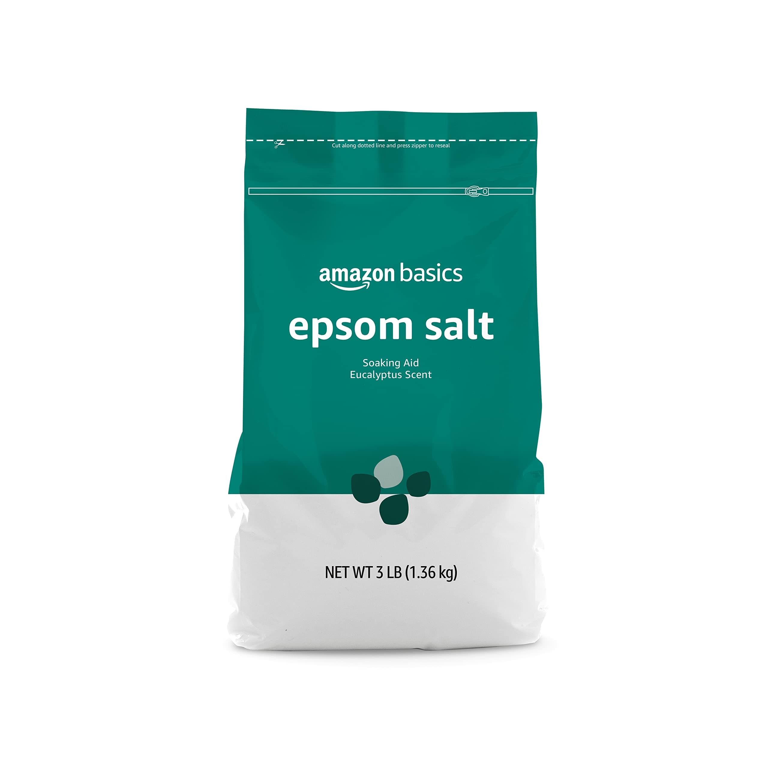 Amazon Basics Epsom Salt Soaking Aid, Eucalyptus Scented, 3 Pound