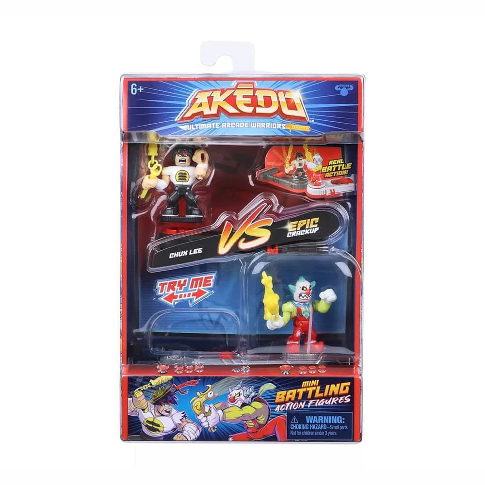 Ultimate Arcade Warriors Versus Pack Chux Lee Vs Crackup Mini Battling Action Figures Ready, Fight, Split Strike, 5.56 X 10.8 X 8.79 Cm - Kids, Multicolor