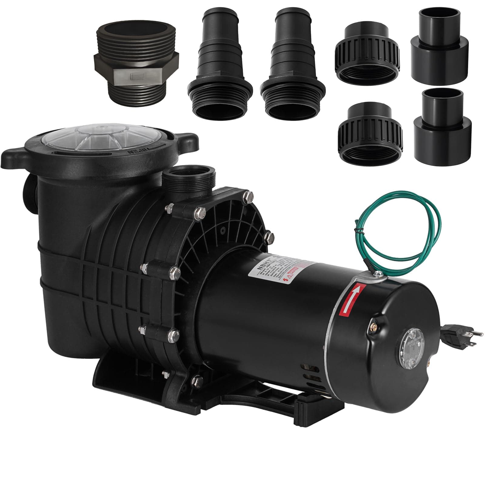 Swimming Pool Pump 1.5HP 110/220V, Pool Pump Single Speed 1100W, 6500 GPH In/Above Ground Pool Pumps for Pools, Spas, Hot Tubs, Fountains, and Water Circulation Systems