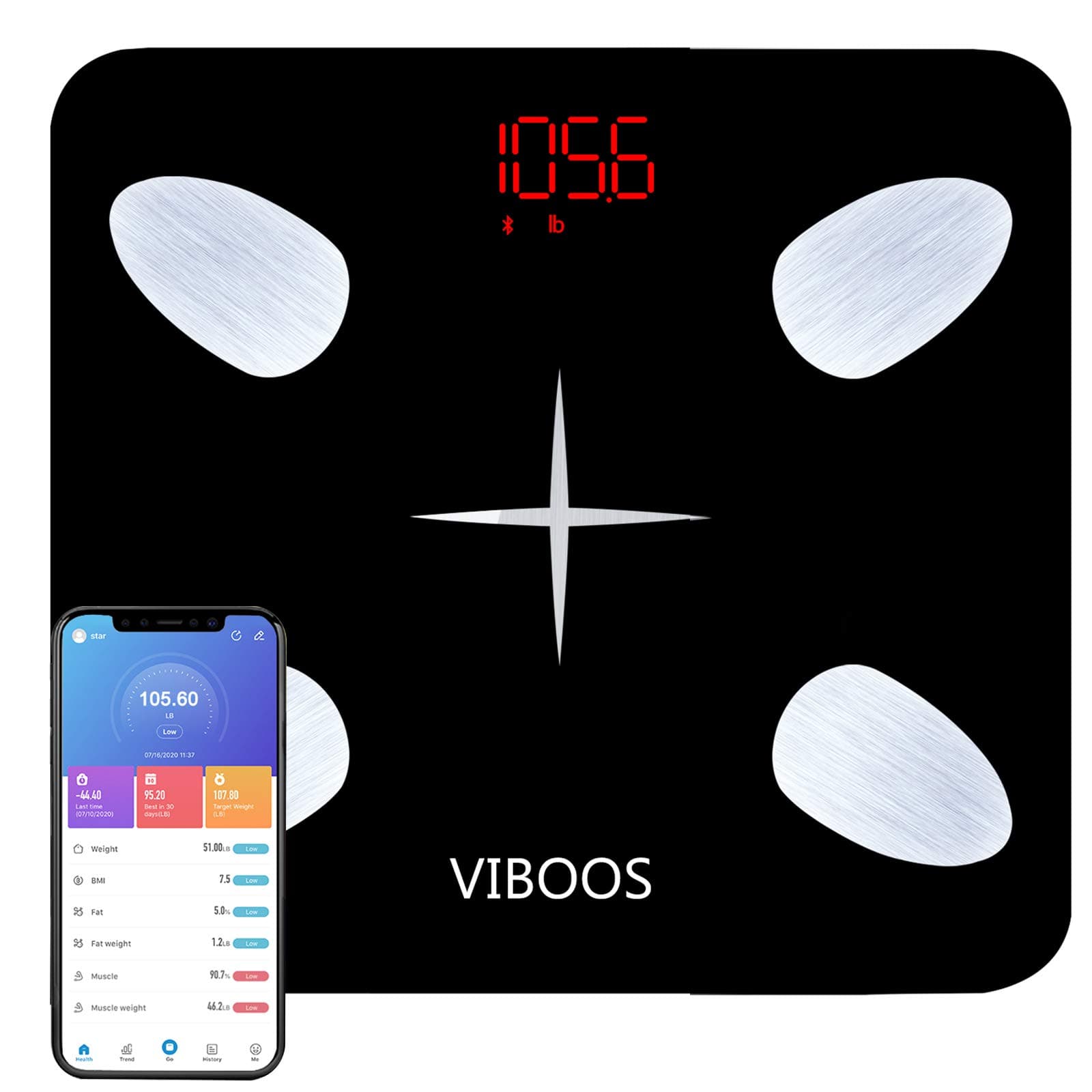 Body Fat Scale,Bathroom Scale and Smart Bmi Scale, Highly Accurate Digital Wireless Weight Scale, Precisely Measures Weight Up to 396 Lbs