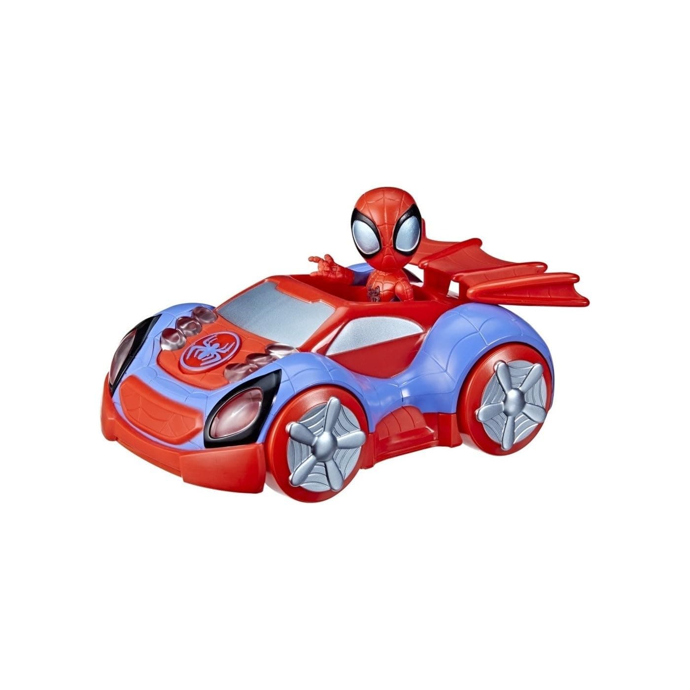 Marvel Spidey and His Amazing Friends Glow Tech Web-Crawler Vehicle with Lights and Sounds, Spidey Action Figure, Preschool Toys, Kids Ages 3 and Up