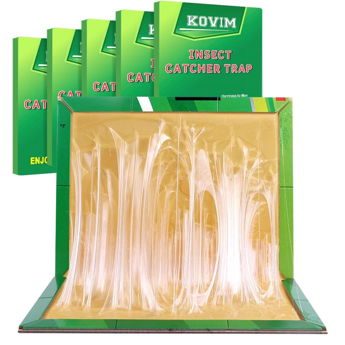 Pest Sticky Pad Traps Boards - 5 Pack Extra Strong Glue Trap Pads for Indoor Outdoor Home Kitchen Garden