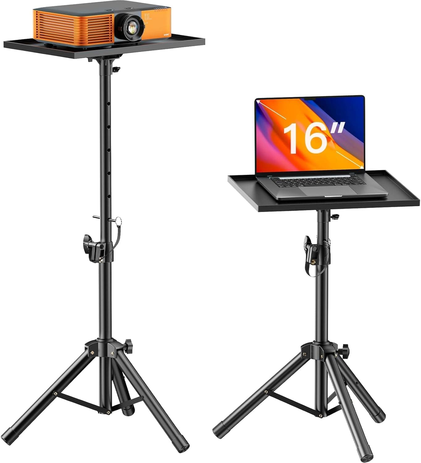 AMADA Projector Stand, Laptop Stand with Adjustable Height 22 to 36 inch, Heavy Duty Projector Mount as DJ Racks, Portable Projector Tripod Stand, Tall Floor Stand for Office, Home, Stage or Studio