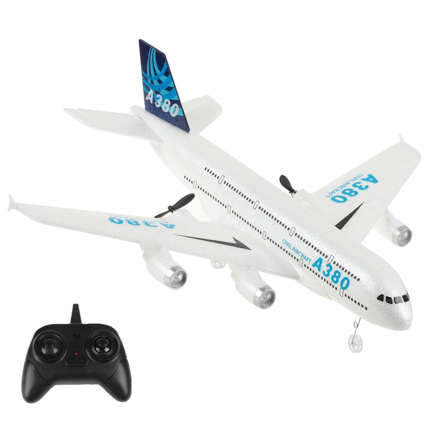 Remote Control RC Airplane Ready to Fly 2.4GHz – Airbus A380 Model, 2-Channel Beginner RC Plane Toy for Kids & Adults with Gyro, Foam Durable & Easy Fly