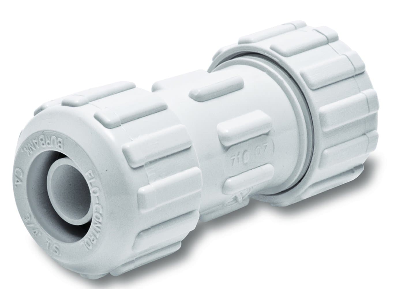NDS 710-07RTL Flo-Lock PVC Gripper Coupling, Pipe Connection, For CTS Poly Pipe, EPDM O-ring, Steel Gripper, 3/4-Inch SDR-9 CTS, White