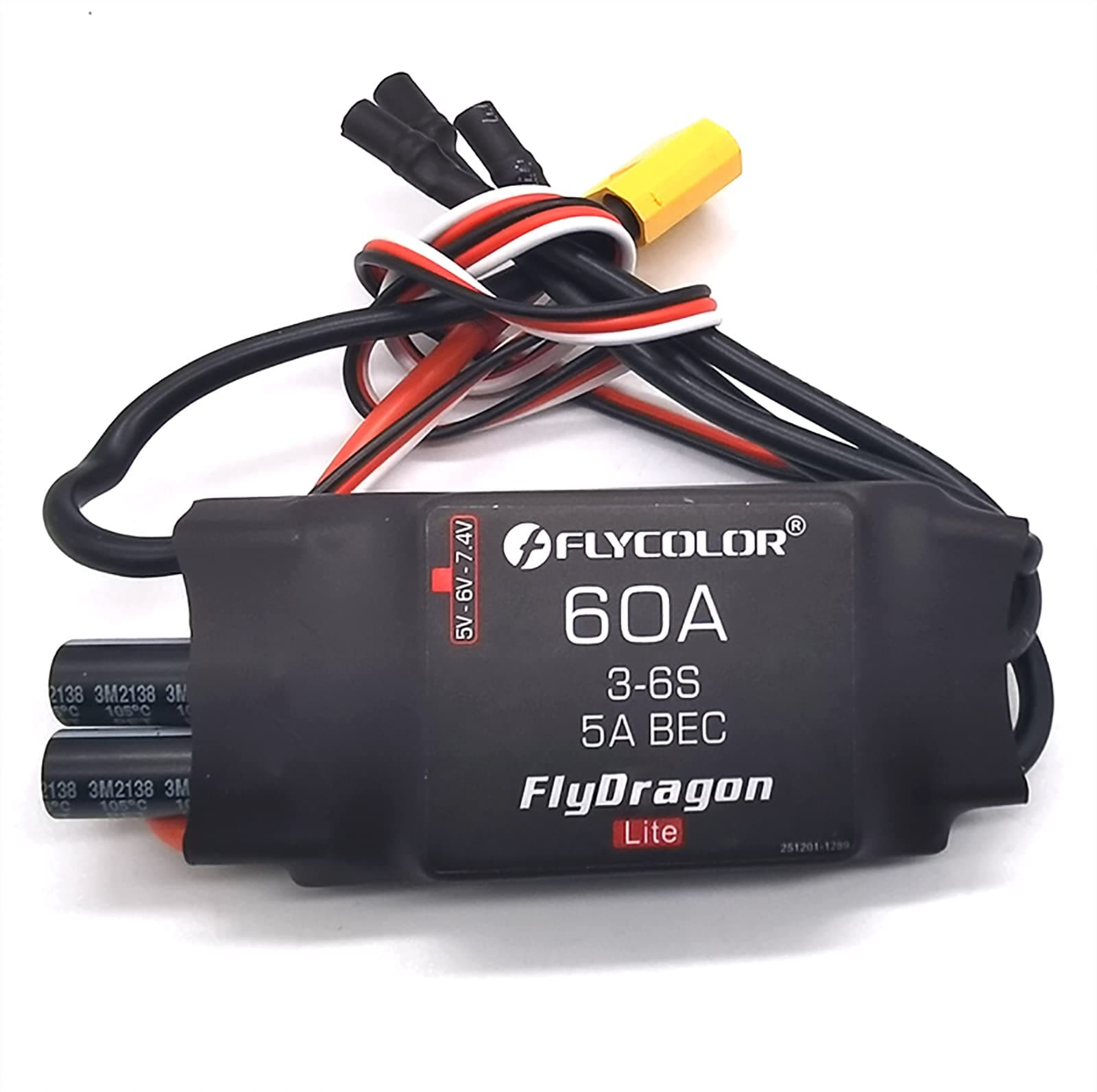 60A ESC 3-6S Electric Speed Controller 5v /6V/7.4V 5A BEC with XT60 & 3.5mm Bullet Plugs for RC Drone Airplane Brushless Motors