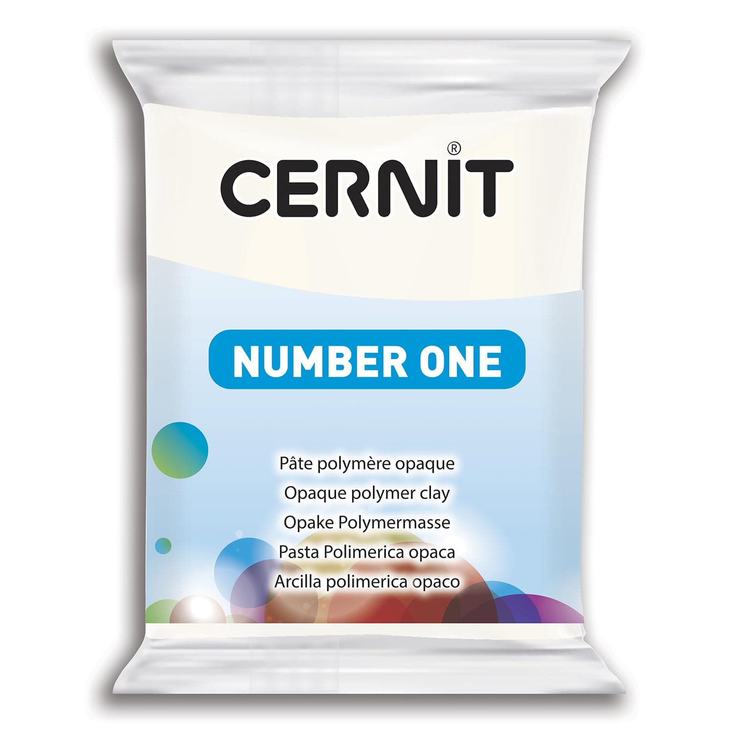 CERNIT CE0900056027C - A Pack of Polymer Clay Block - Number One Range - Modelling and Baking Clay - Opaque white Colour - 56 g block - Manufactured in Belgium