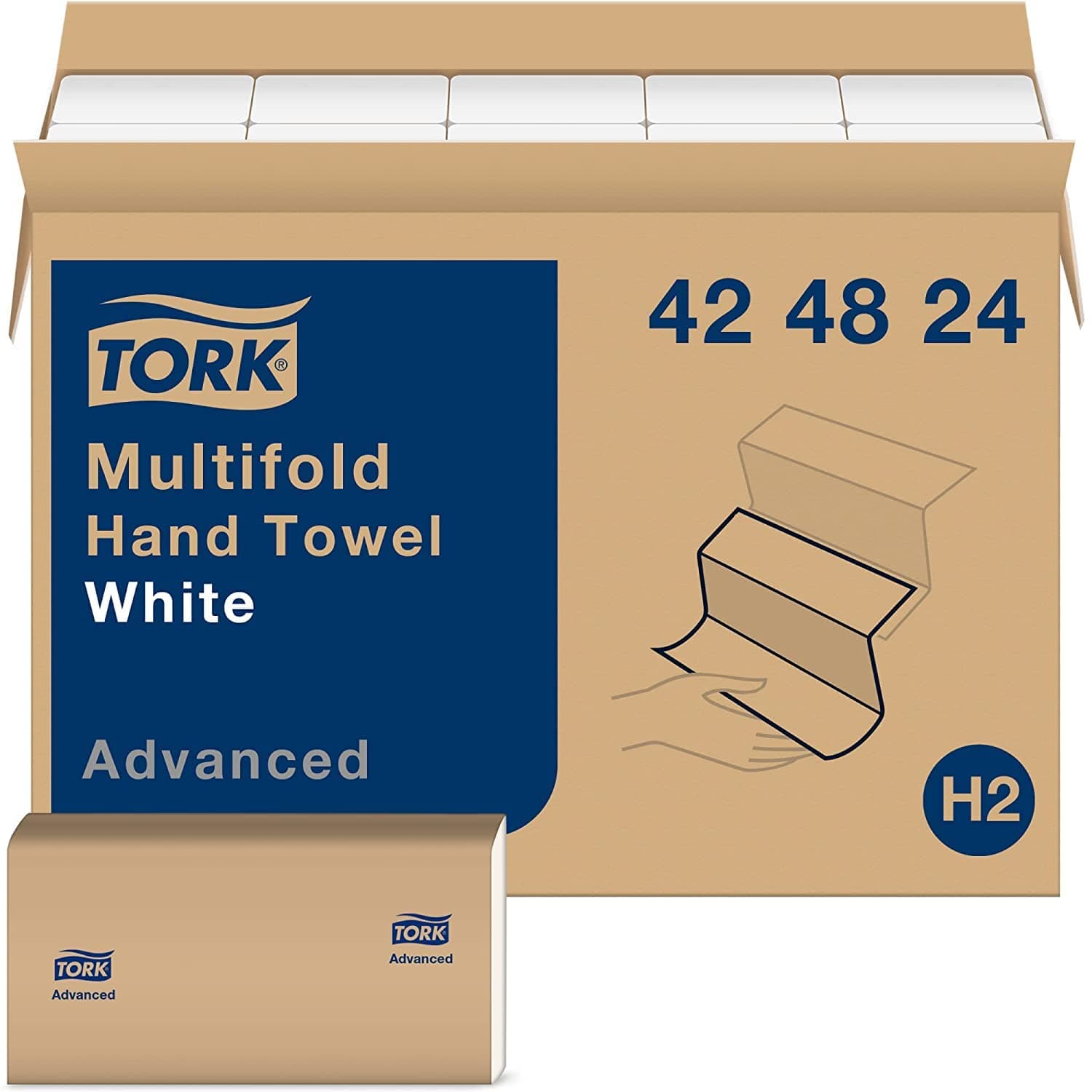 Multifold Hand Towel White, 3-Panel, 250 Towels per Pack, 16 Packs, Fits H2 Towel Dispensers