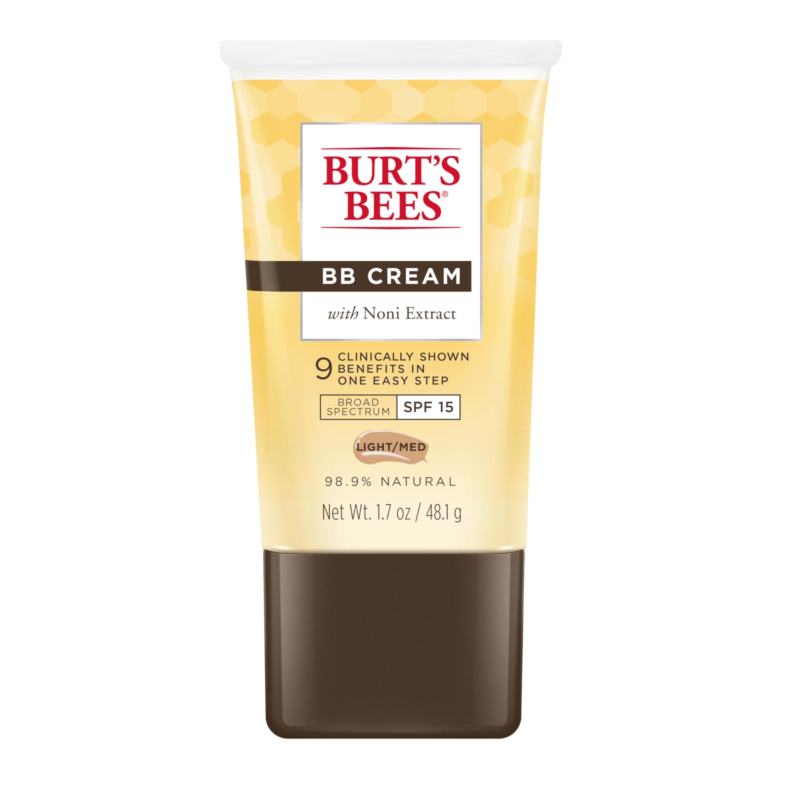 BB Cream With SPF 15, Broad-Spectrum Sunscreen Tinted Lotion for All Skin Types, 98.9 Percent Natural Origin Skin Care, Light to Medium, 1.7 oz. Tube