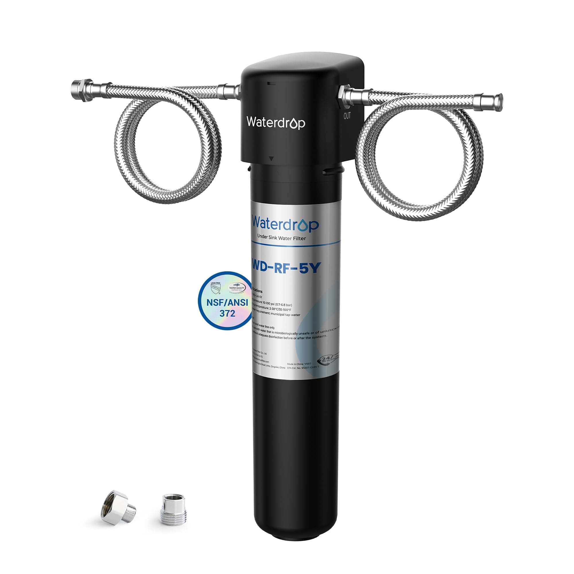 UA-5Y 𝟓 𝐘𝐞𝐚𝐫𝐬 Under Sink Water Filter System, Ultra Long Life, Reduces Lead, Chlorine, Bad Taste & Odor, Water Filter for Sink Faucet Direct Connect to Kitchen Faucet, USA Tech