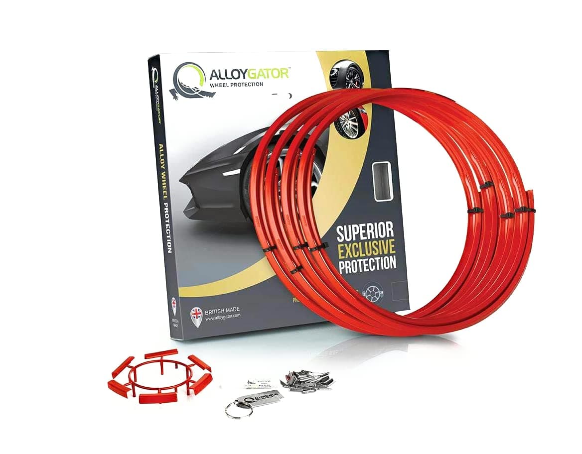 AlloyGatorホイールプロテクター12インチから24インチまで(レッド) 4個セット