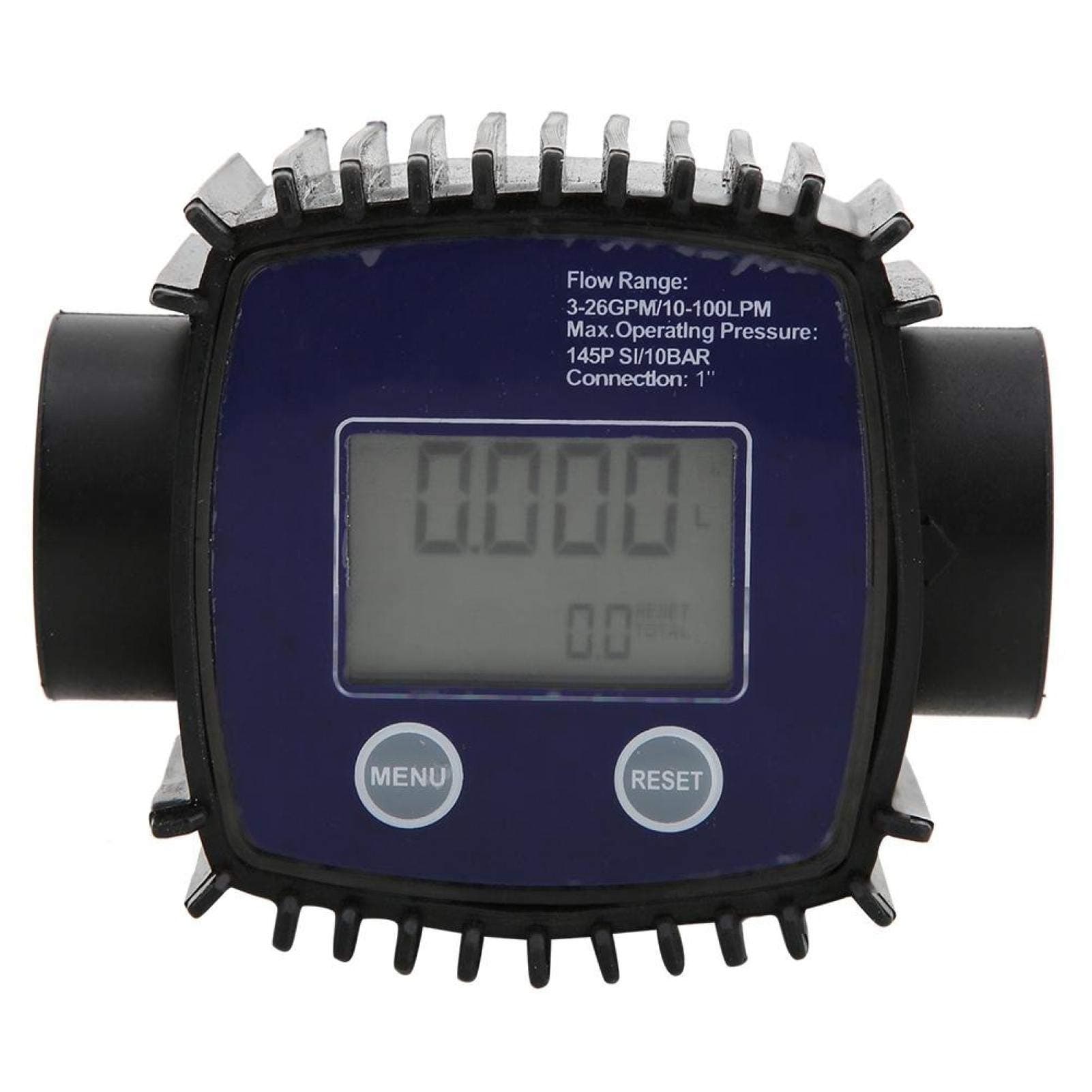 Flowmeter Liquid Water Turbine Oil Flow Meter Flow Sensor with Digital Display, 1in Inlet and Outlet Diameter(Blue)