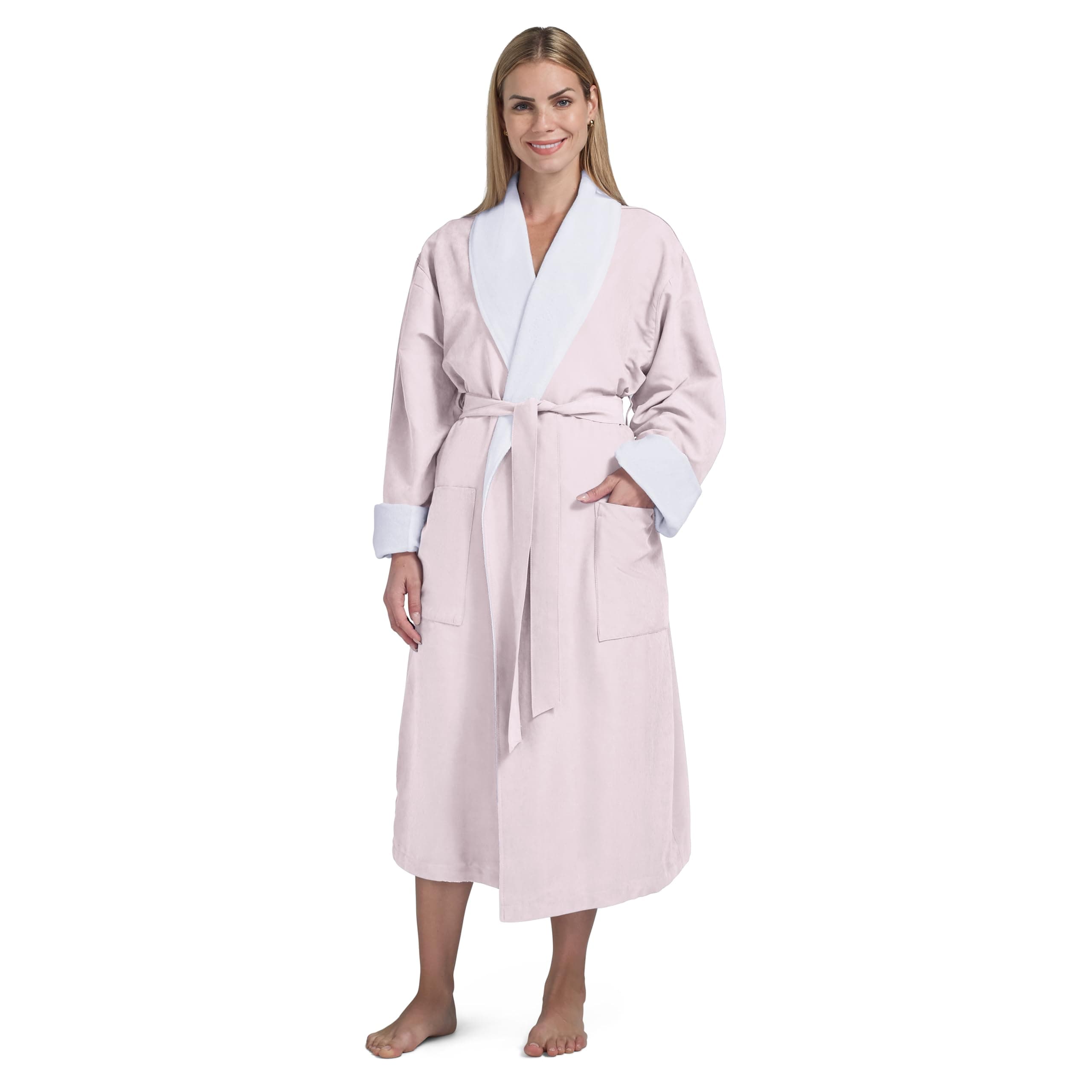 Boca Terry Women's Robe, Luxury Microfiber Bathrobe, Long Hotel Spa Robes for Women, Regular and Plus Sizes