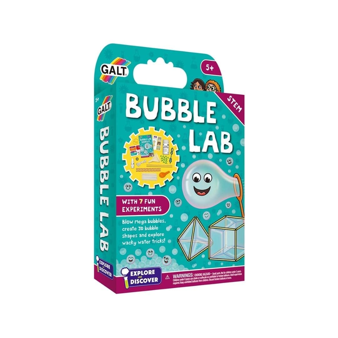 Galt Bubble Lab - Explore and Discover Science Kit for Kids, Childrens Craft Set and Guide Book - 7 Fun STEM Experiments from 3D Bubble Shapes to Water Tricks - For Boys and Girls Ages 5 Years Plus