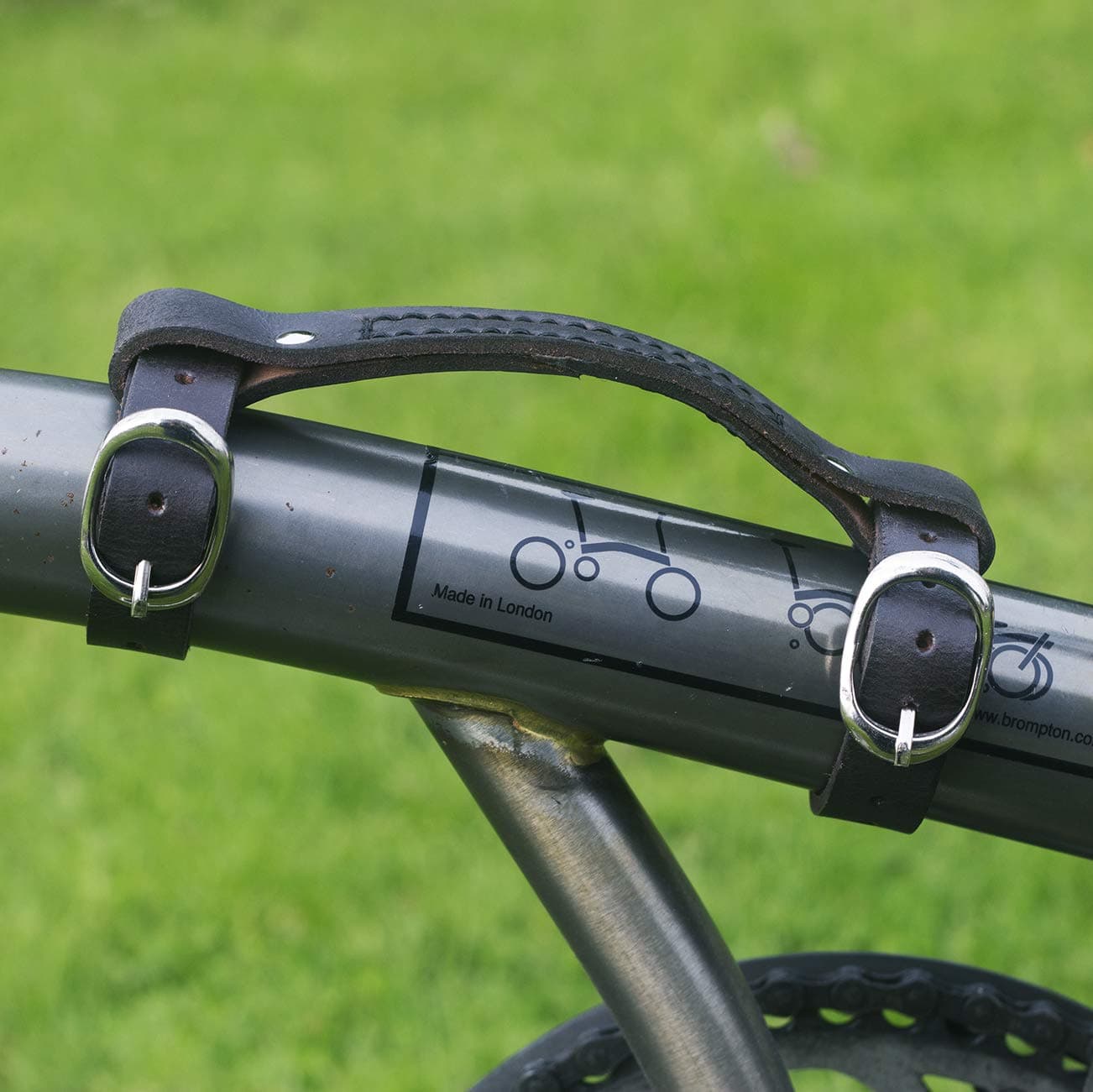 Leather Mini Carry Handle for Brompton Handgrip Bike Bicycle Frame Carrying Black