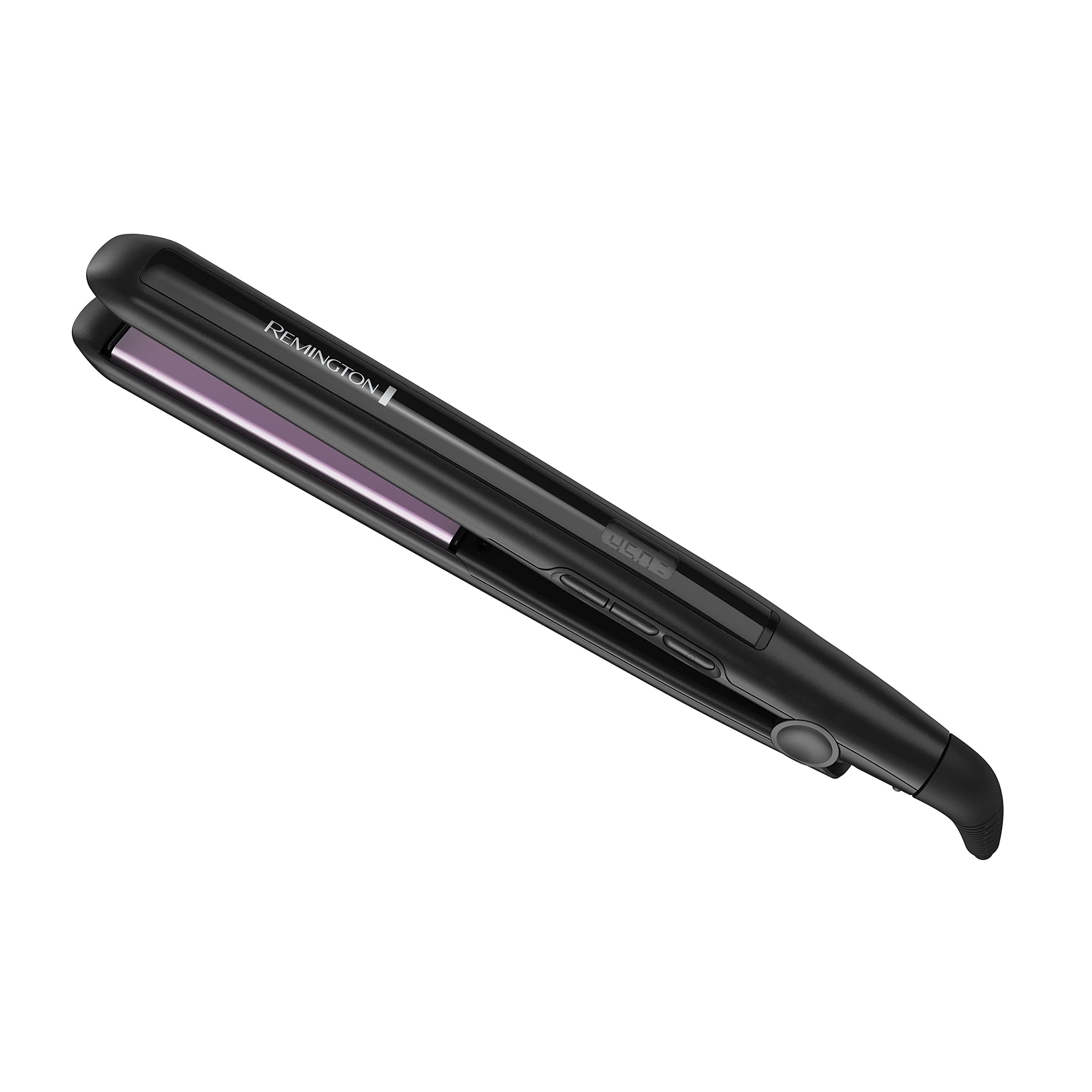 Remington S5500 1" Anti-Static Flat Iron with Floating Ceramic Plates and Digital Controls, Hair Straightener, Purple