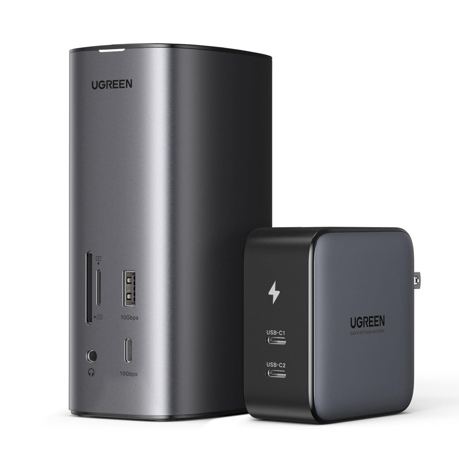 UGREEN Revodok Pro 312 USB C Docking Station with 100W GaN Charger, DisplayLink 12-in-1 Triple Display Dock for Mac & Win with 8K/4K HDMI DP, 10Gbps USB A & C, 100W PD, Gigabit Ethernet, SD/TF, 3.5mm