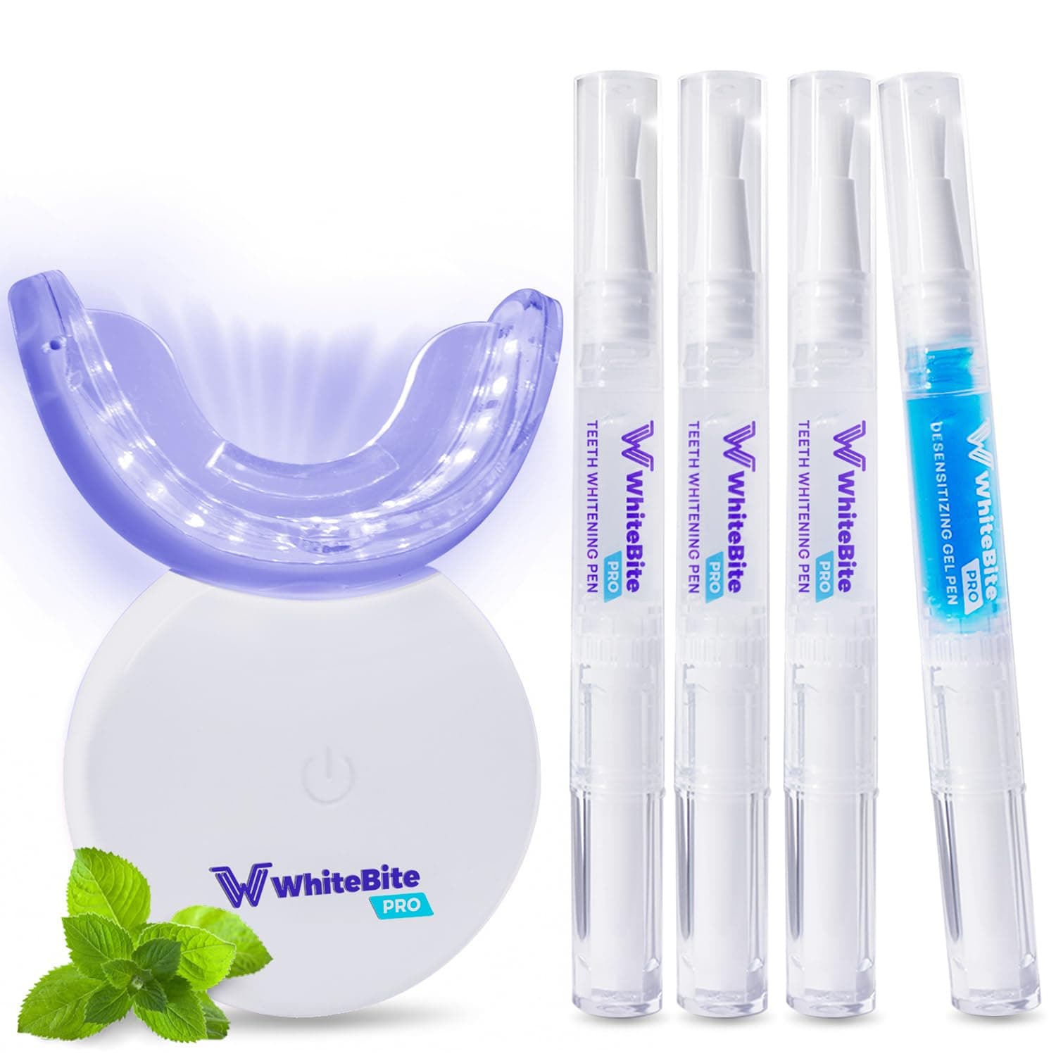 Whitebite Pro Teeth Whitening Gel Kit | Safe for Sensitive Teeth | 32X LED Light | 35% Carbamide Peroxide Whitening Gel & Remineralizing Gel | Powerful Tooth Stain Remover