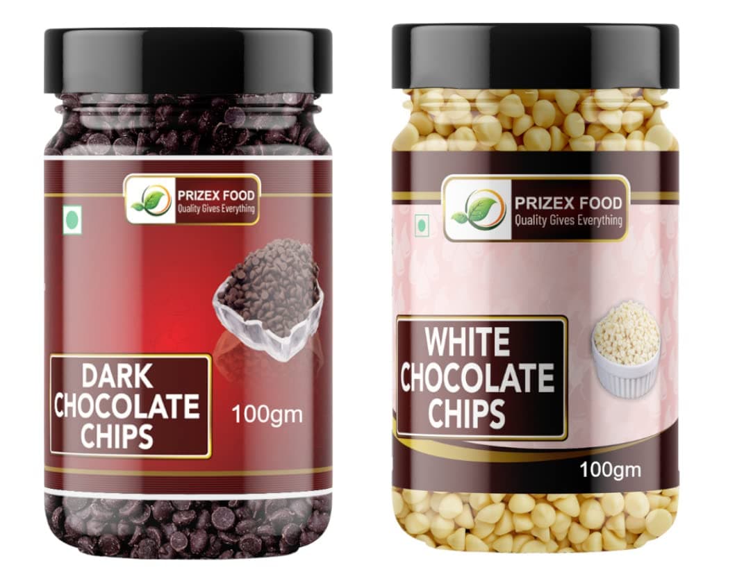Dark Chocolate Chips & White Chocolate Chips | Choco Chipps | Dark and White Choco Chips | Mix Chocolate Chips Combo Pack- 200gm