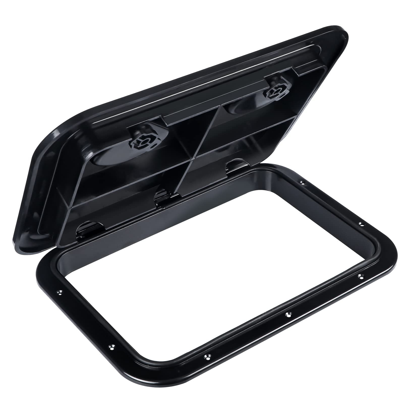 smartmarine Marine Deck Access Hatch 17.3“×12.4 Black Rectangle Boat Hatch & Lid,Boat Deck Hatch Lids