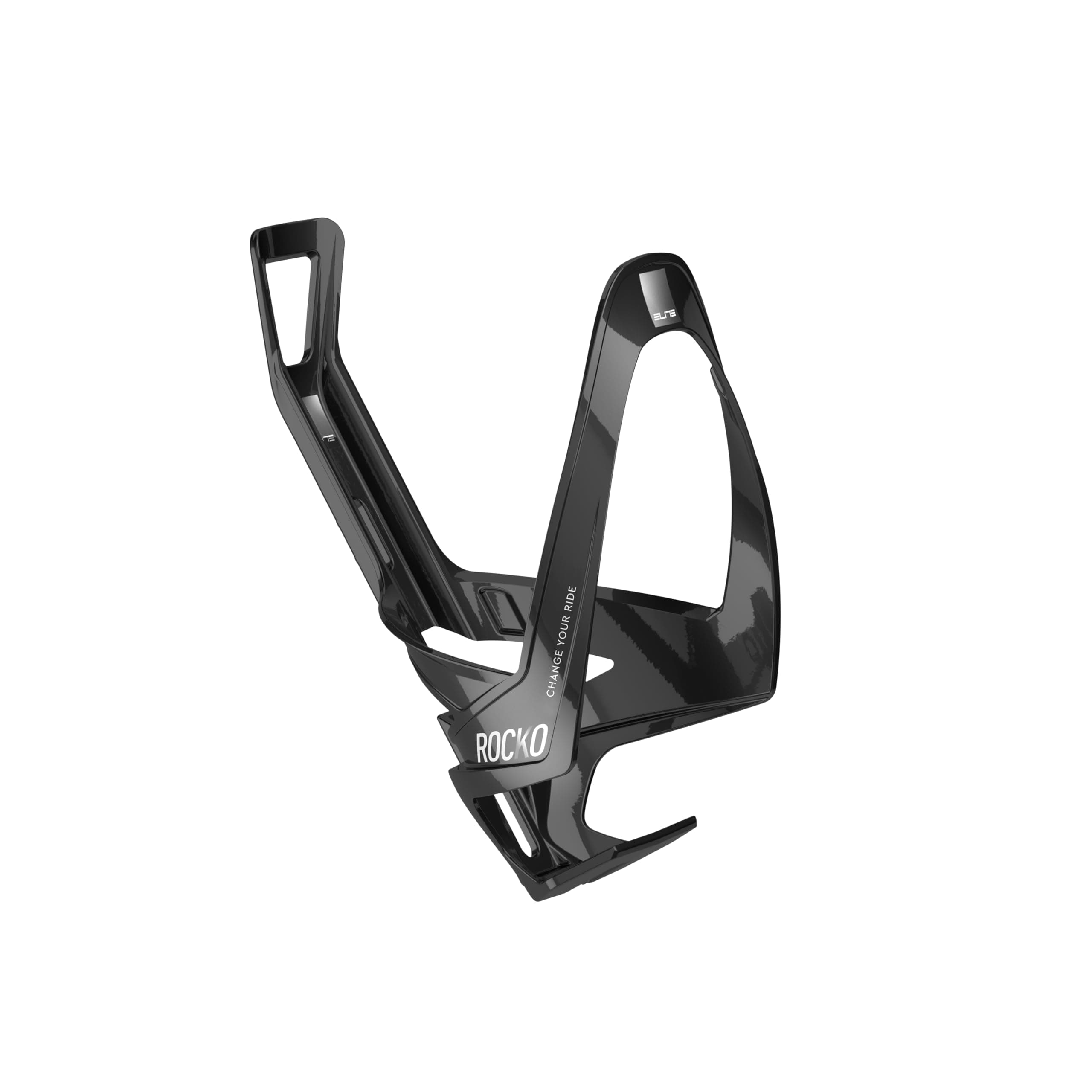 EliteRocko Carbon Glossy Bottle Cage, White Graphic