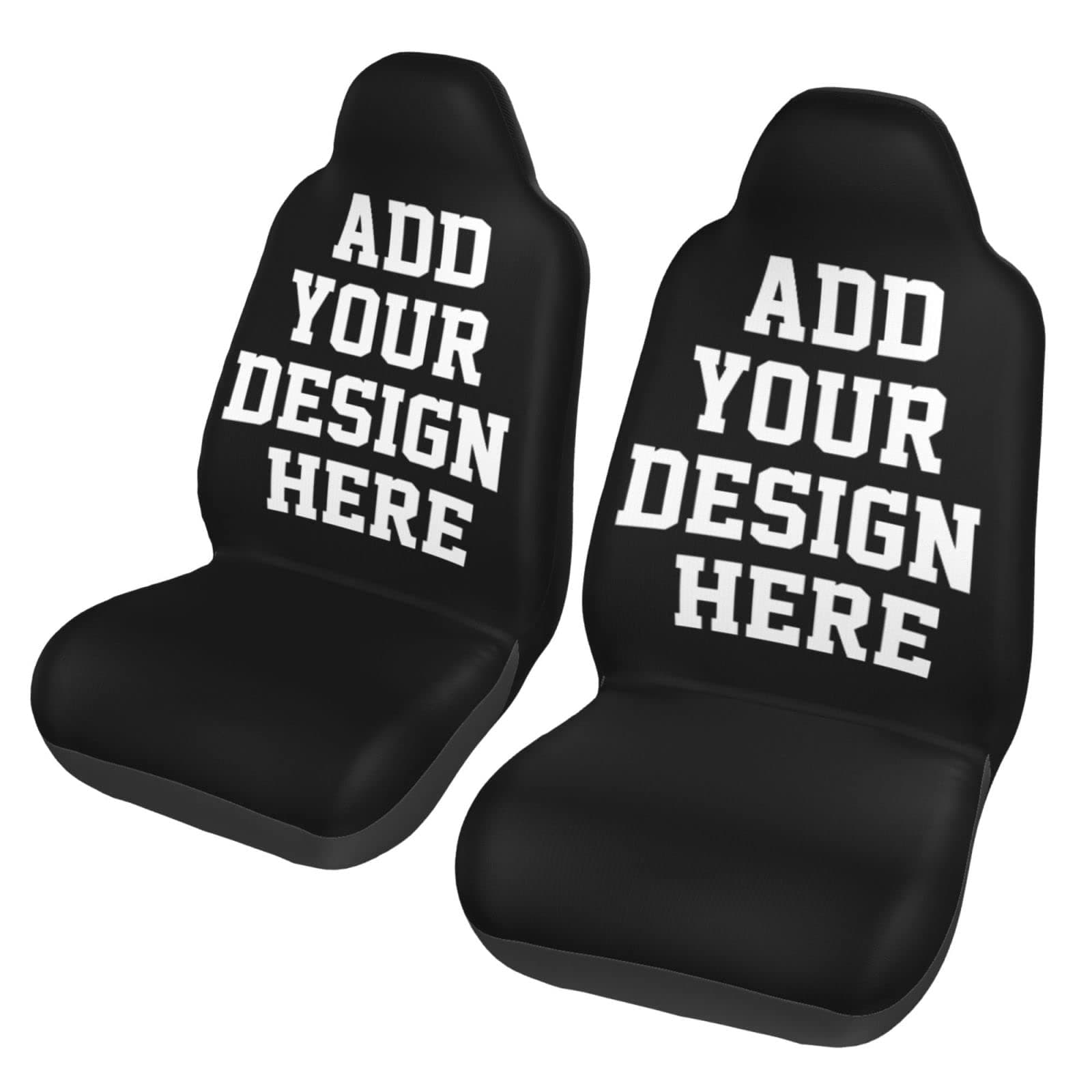 Custom Personalized Car Seat Covers 2 Pack, Add Your Own Photo Image Car Interior Decor Fit Most Bucket Seats