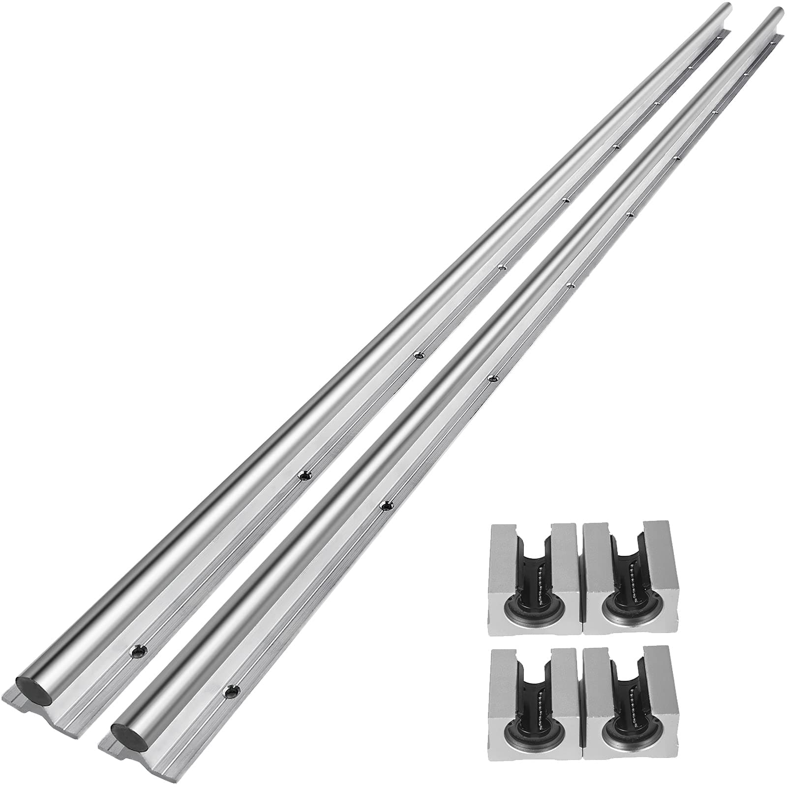 VEVOR OrangeA Linear Rail 2PCS SBR20-1500mm Linear Slide Rail 4PCS SBR20UU Bearing Block CNC Kit Linear Rails and Bearings Kit CNC Rails Linear Rail Set forAutomated Machines and Equipments