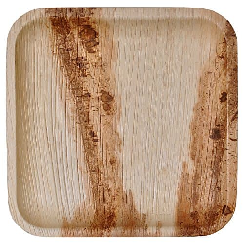 Green Atmos 25 pack 10 inch square disposable plates dinner party wedding buffet plate plate biodegradable compostable and eco friendly palm leaf plates