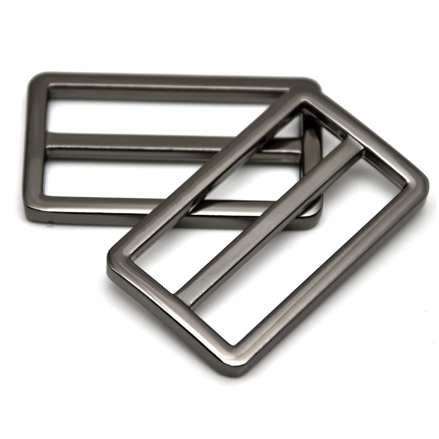 10pcs Metal Slide Tri-Glide Buckle Webbing Strap Adjustable Buckle Fasteners for Strap Keeper Leathercraft Bag Belt Bags DIY Accessories (Gunmetal, 1-1/2 inch)