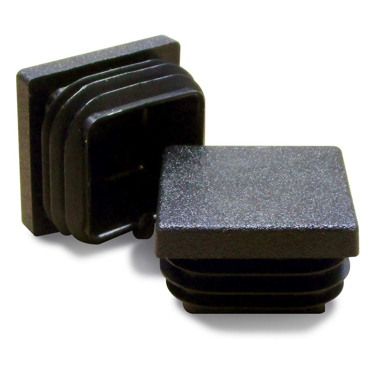 ajile - 4 Pieces - Square Ribbed Insert for Tubes 20 x 20 mm - Black - EPC120-M