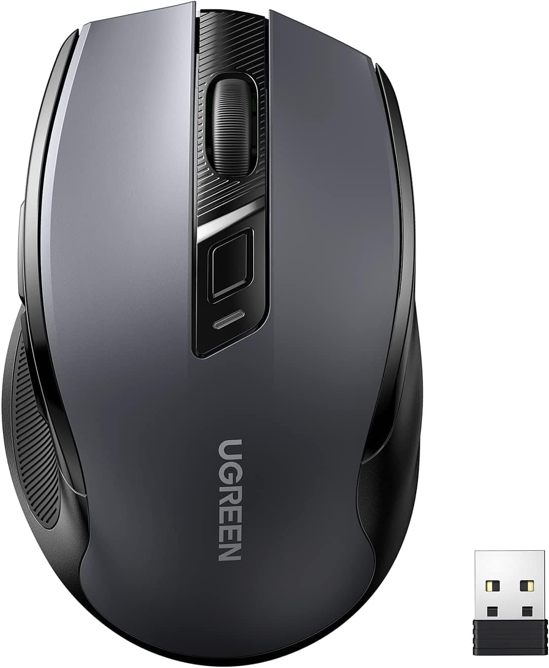UGREEN Wireless Mouse, 40dB Silent Computer Mouse, Ultra-long Battery Life, Ultralight & Ergonomic Design, Multi-level DPI, 6 Buttons,15M Distance, Plug & Play USB Receiver, for Laptop/Desktop, etc