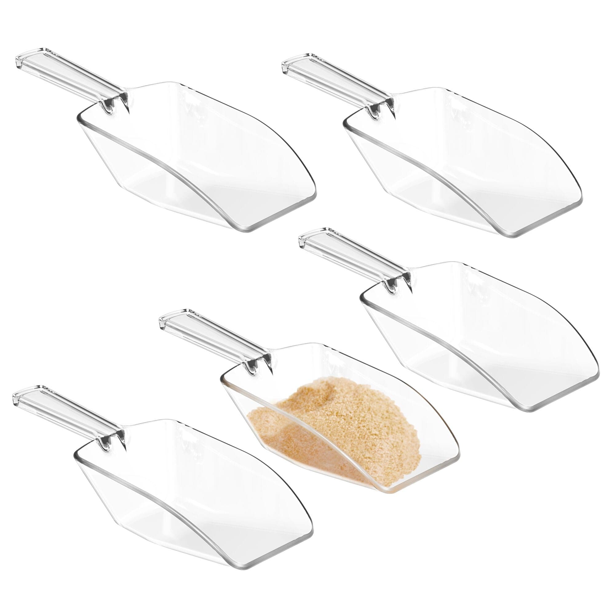 iDesign BPA-Free Plastic Multi-Purpose 2 Tablespoon Measuring Scoops - Clear (Set of 5)