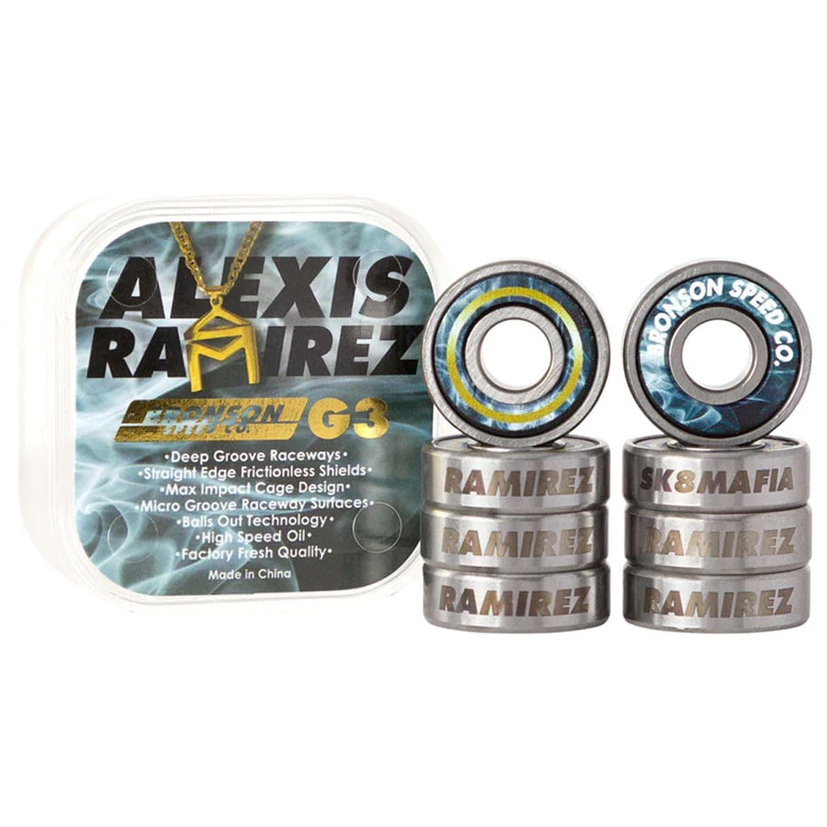Bronson Speed Co Skateboard Bearings Alexis Ramirez Pro G3