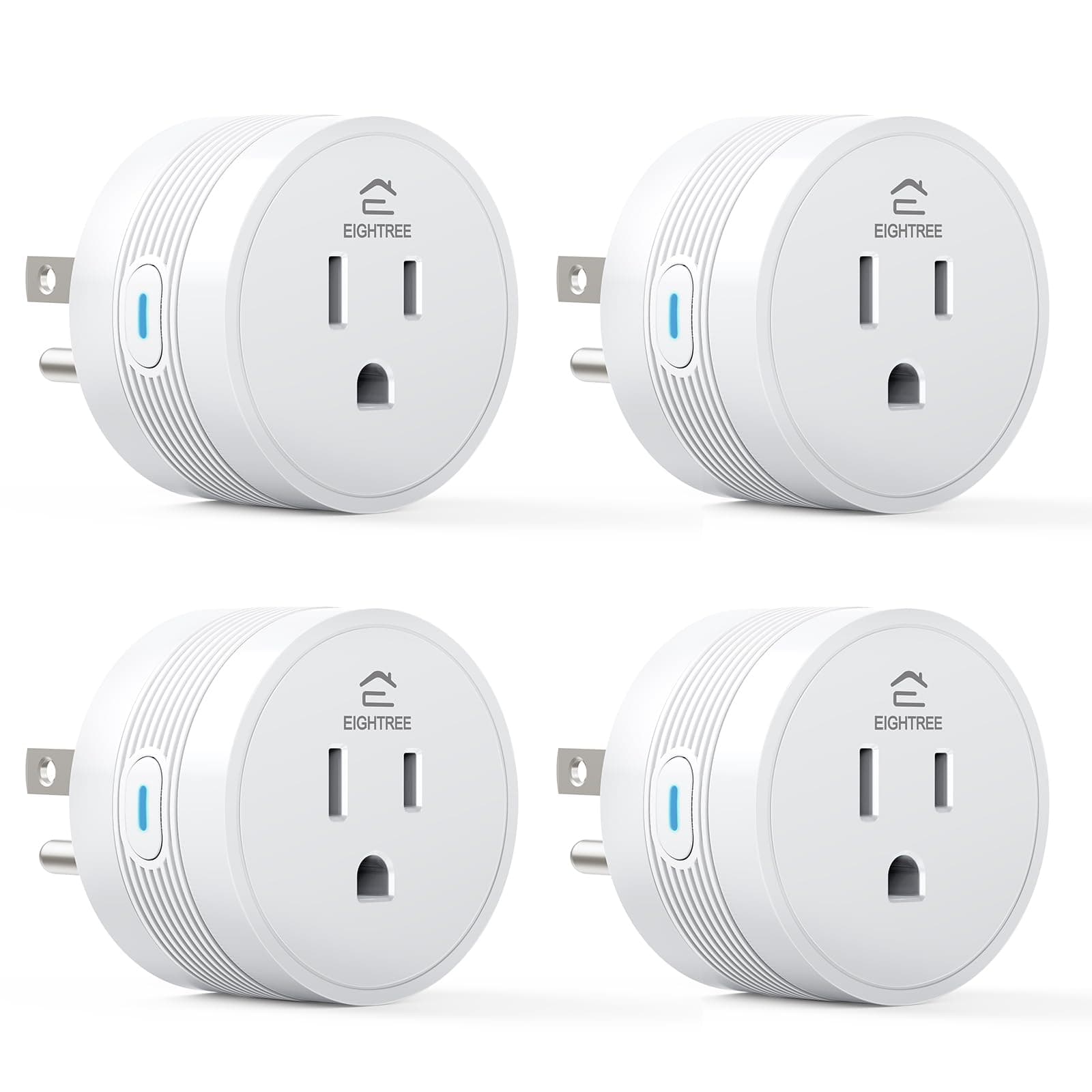 EIGHTREE 15A Smart Plug, Wi-Fi & Bluetooth Smart Outlet for High-Power Home Appliances, Works with Alexa & Google Home, Easy Setup, Timer & Remote Control, FCC & ETL Certified, 2.4GHz Wi-Fi Only