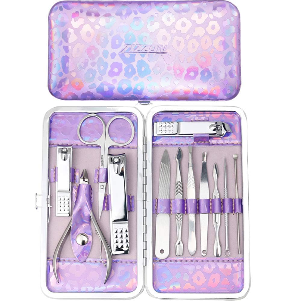 ZIZZON Manicure Set 12pcs(Purple)