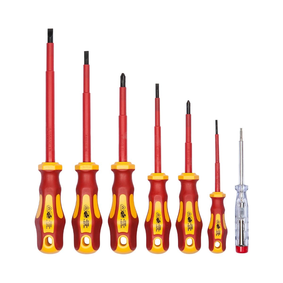 VDE Screwdriver Set 7 pcs incl. Voltage Tester Slot & PH by WIESEMANN 1893 I TÜV - GS Tested I 80218