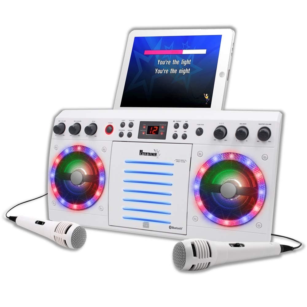 Mr. Entertainer Beatbox Karaoke Machine 2 Microphones - CDG/CD+G Player, Built in Disco Lights - 240 Song Party Pack With 2 Wired Microphones - Easy Family Singalong