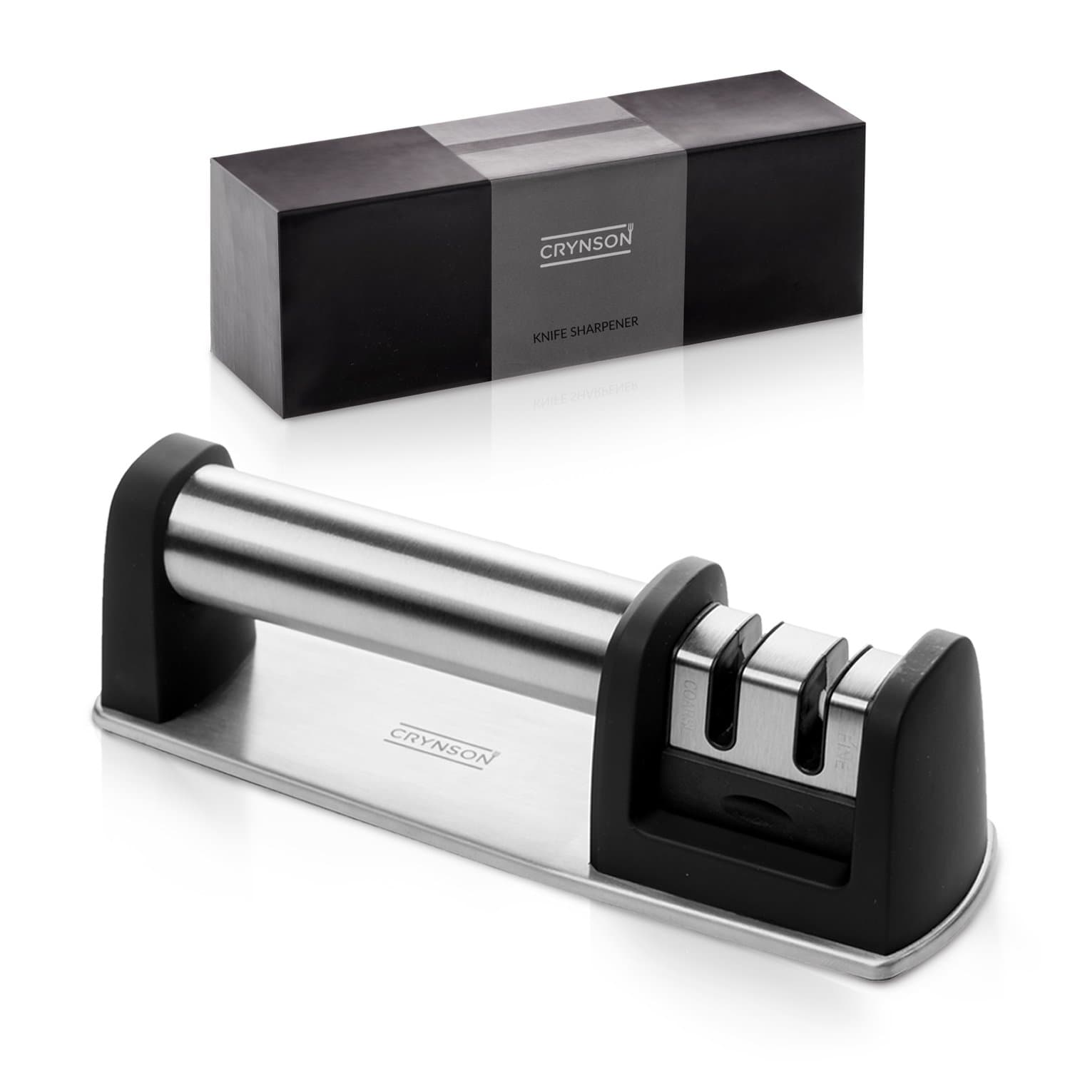 Kitchen Knife Sharpener by Crynson | Sturdy Stainless Steel Sharpening Tool for all types of Knifes