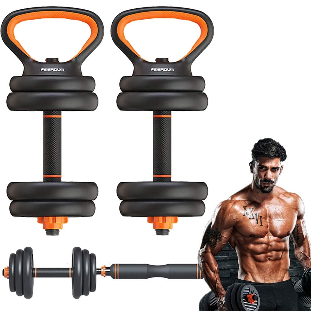 Multifunction Home Dumbbells Adjustable Barbell/Kettle Bell/Push Ups, Hand Weights Training Arm Muscle for Bodybuilding Fitness Weight Lifting Training