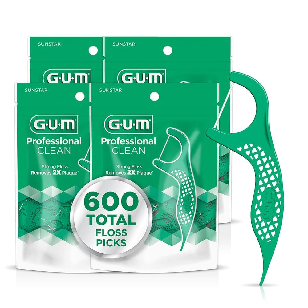 Professional Clean Floss Picks - Extra Strong Shred-Resistant Floss, Easy Grip Handle - Dental Flossers for Adults - Fresh Mint Flavor, 150ct (4pk)