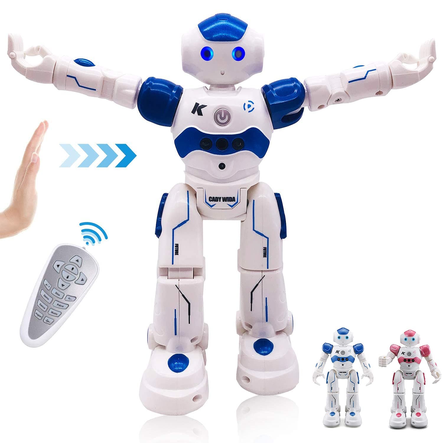Kids Smart RC AI Robot, Singing Dancing Interactive Talking Gesture Sensing Remote Control, STEM Educational Autistic Childrens Toys, Best Birthday Gifts for Age 3-9 Year Old Boys Girls (Blue)