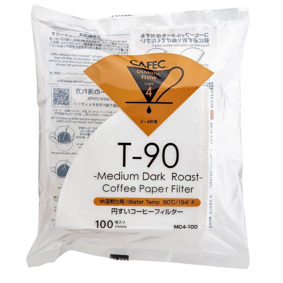 CAFEC Roasting Specialty Coffee Paper (Medium Roast (4 Cups) V60 02 Style Universal 1-4 Cup Disposable Coffee Filter for Drip Brewing