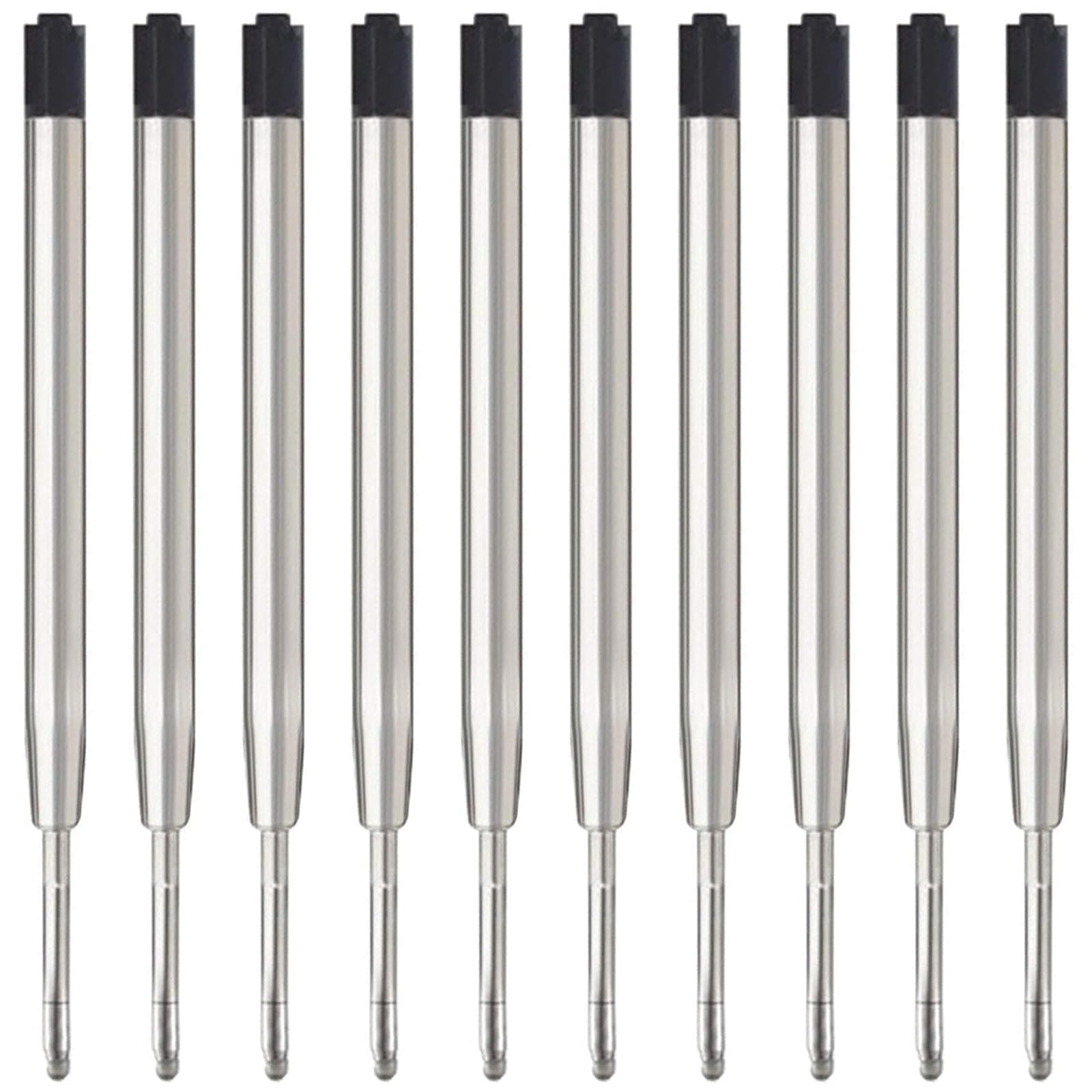 MengRan 3.9 Inch Ballpoint Pen Refills, Medium Point, Ink Pen Refills, Compatible with Parker Pen Refill (Pack of 10) (Black Ink)