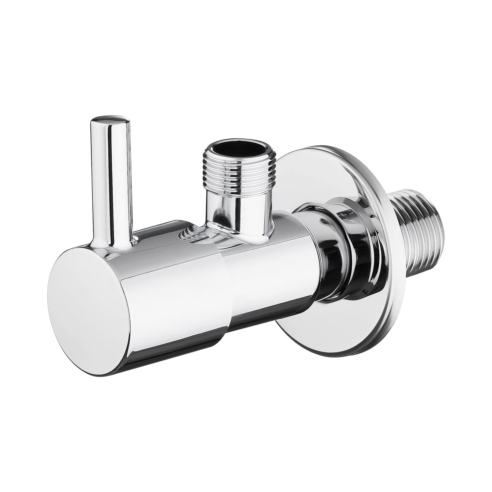 Ibergrif Angle Valve 1/2 Inch Wall Connection, 3/8 Inch Hose Connection, Corner Control Valve, Angle Valve Sink for Cold Hot Water Drinking Water, Chrome