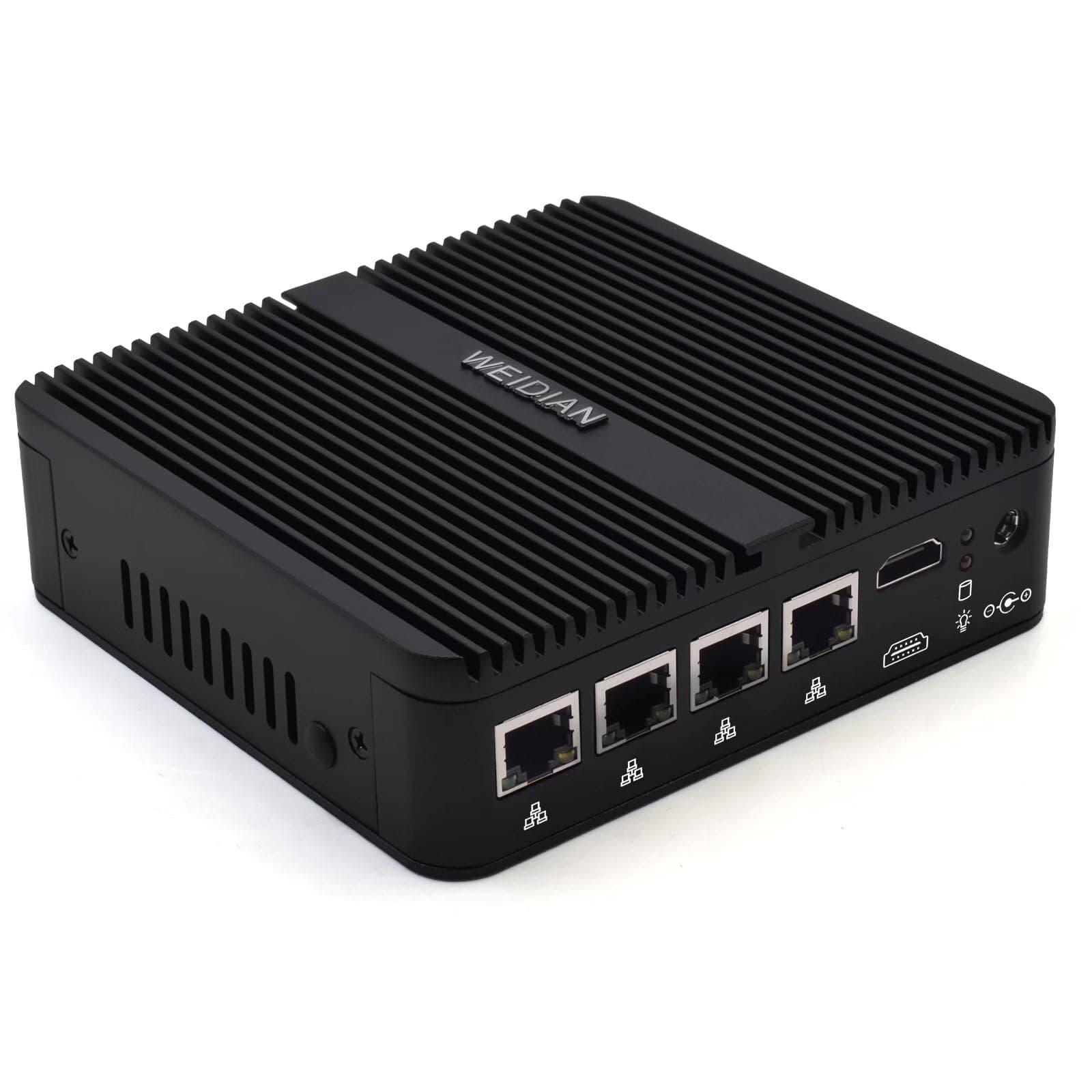 Firewall PC 2.5GbE, Fanless Computer, OPNsense, Network Security Micro Appliance, Router PC, Celeron J4125, AES-NI, HD, RS232 COM, 2USB3.0, 4RJ45 LAN, SIM Slot(8GB RAM 256GB SSD)