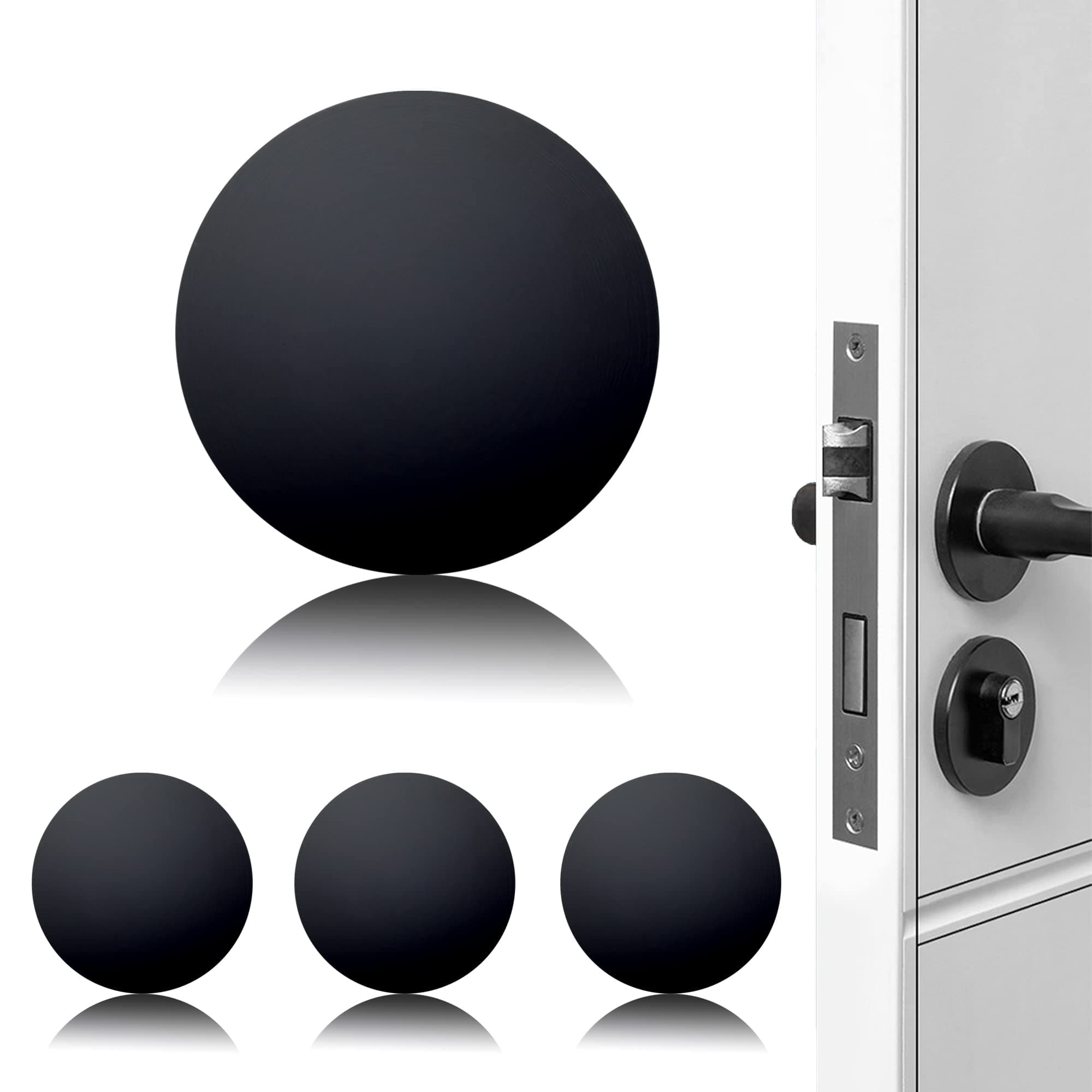 XoYoZo Door Stoppers Wall Protector Buffer Guard Doorknob Door Handle Bumper Self Adhesive Silencer Soft Rubber Crash Pad for Home Office
